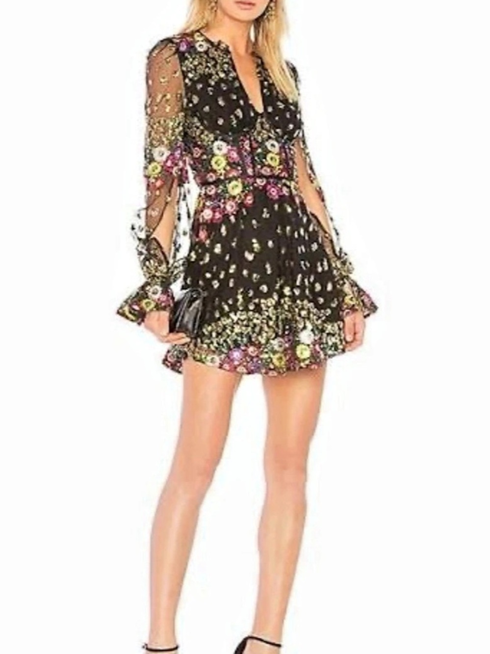 Lovers and Friends Kensington Embellished Mini Dress in Black, NWOT